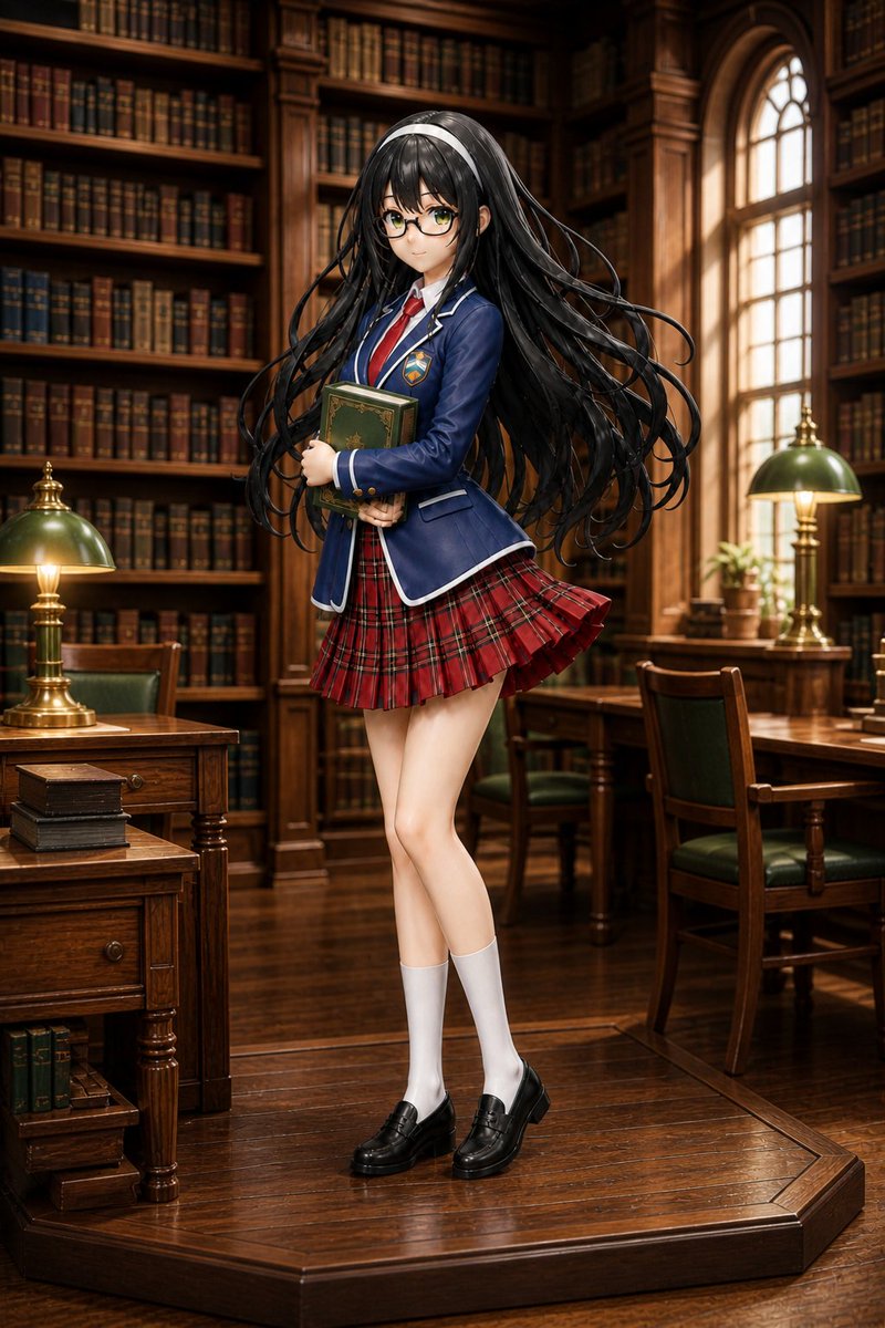 角色设定 GPT Image 2 提示词：Anime Schoolgirl Library Diorama