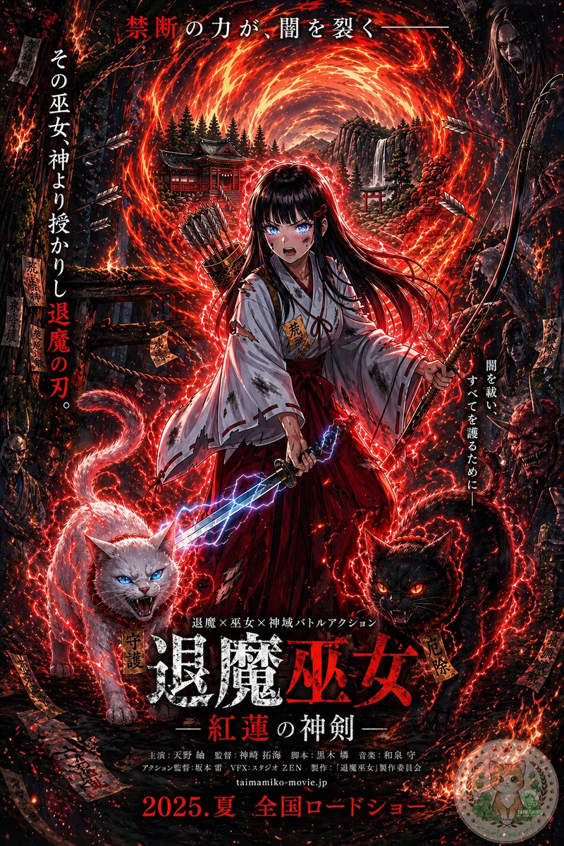 产品视觉 GPT Image 2 提示词：Anime Shrine Maiden Movie Poster