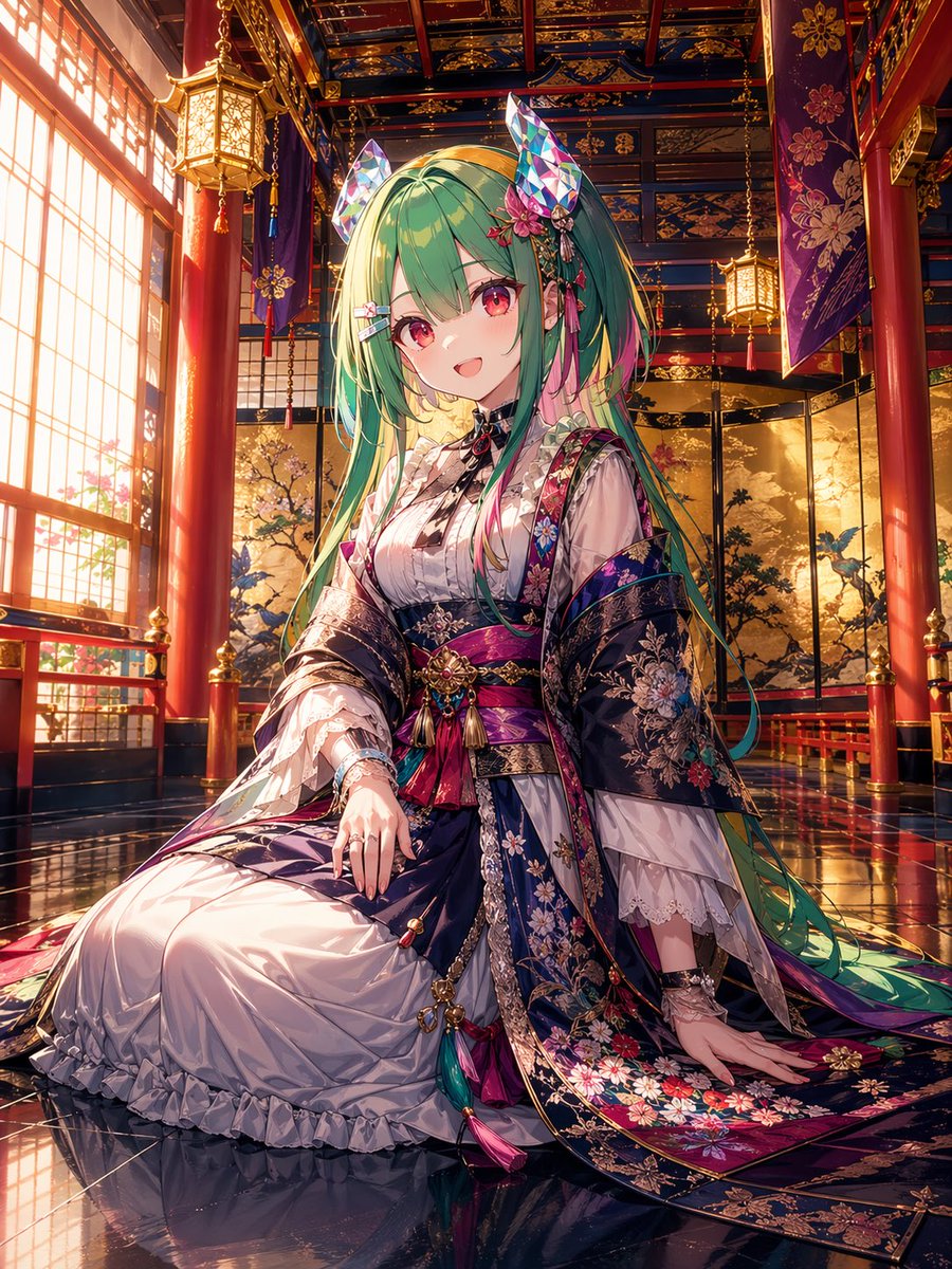 产品视觉 GPT Image 2 提示词：Anime Shrine Princess in Palace