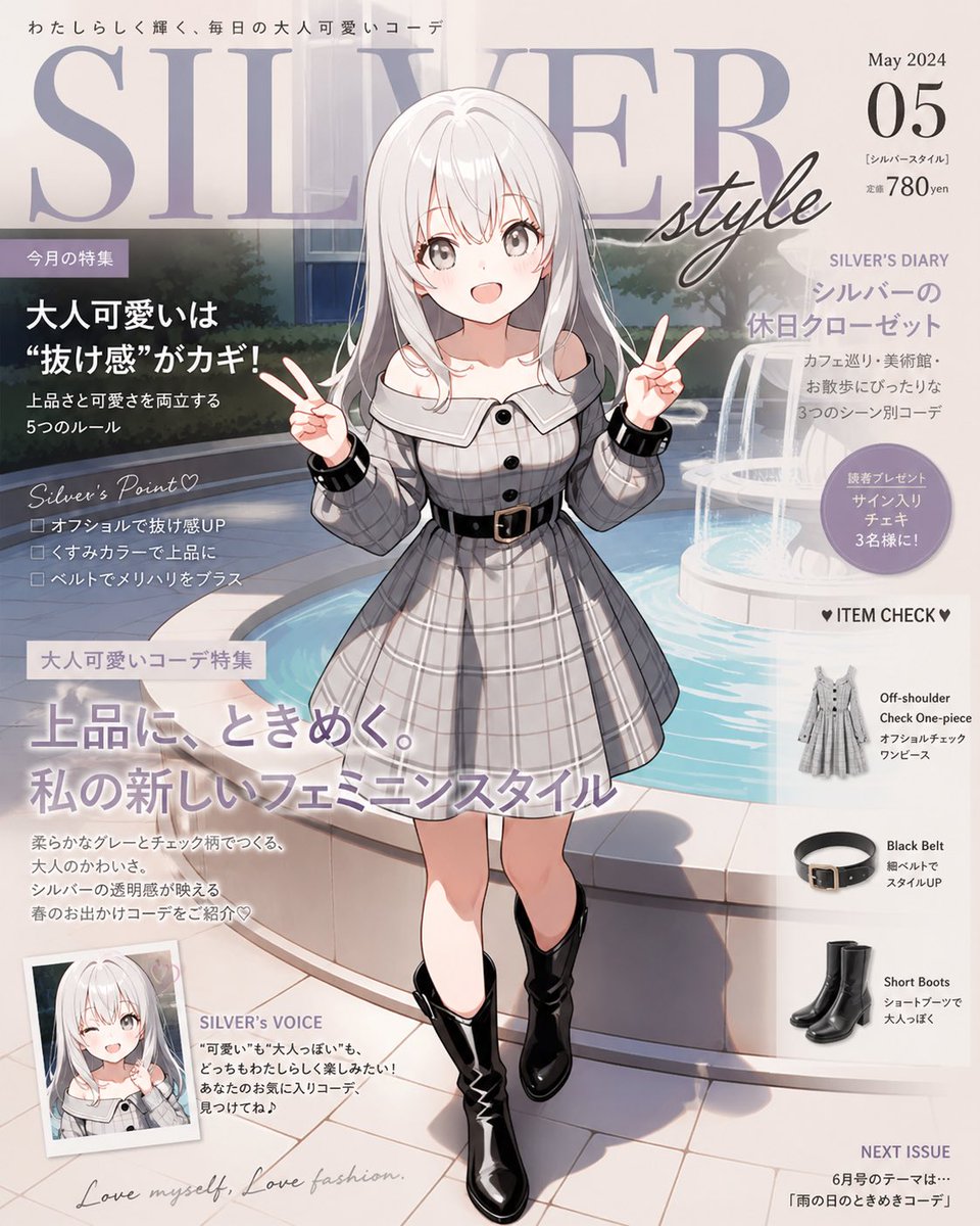 产品视觉 GPT Image 2 提示词：Anime Silver Style Magazine Cover