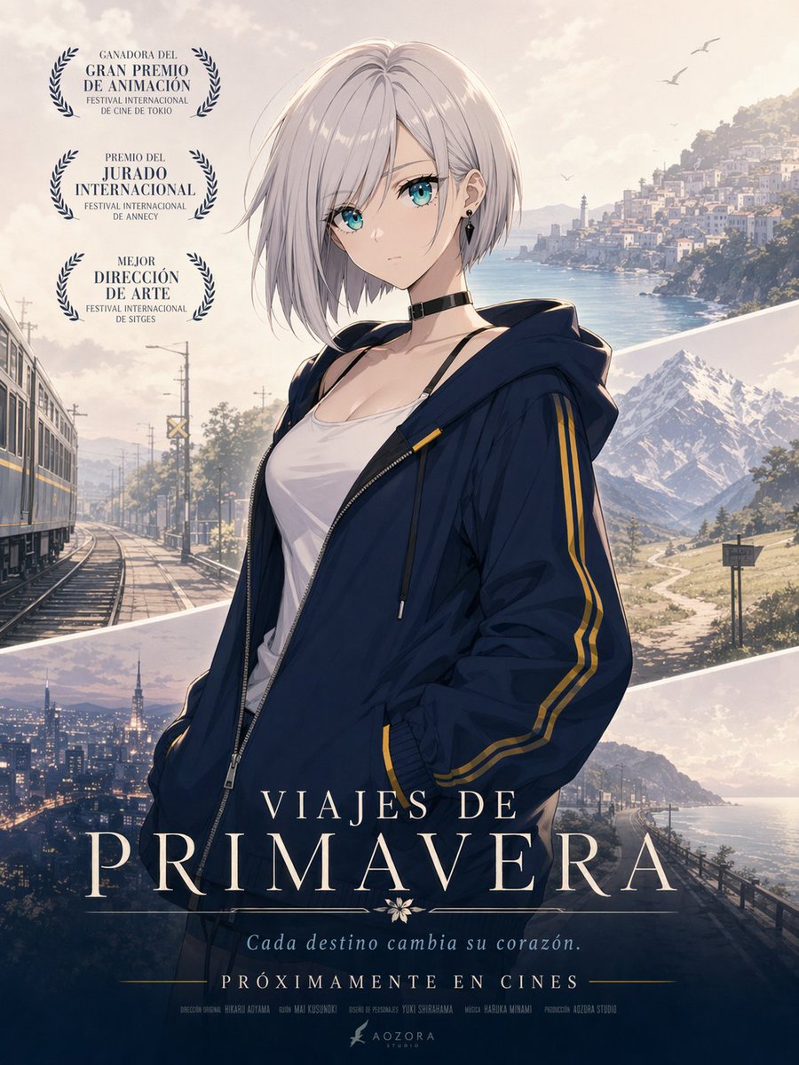产品视觉 GPT Image 2 提示词：Anime Spring Travel Film Poster