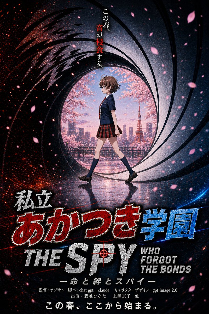 产品视觉 GPT Image 2 提示词：Anime Spy School Movie Poster