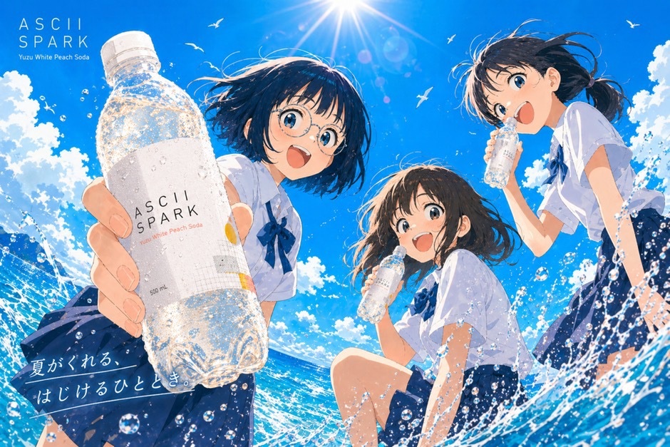 产品视觉 GPT Image 2 提示词：Anime Summer Soda Ad Poster