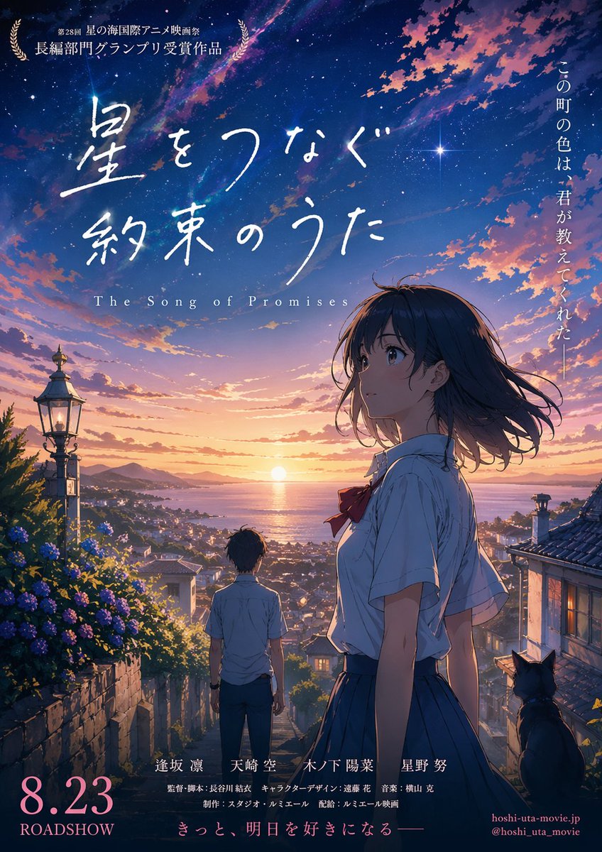 产品视觉 GPT Image 2 提示词：Anime Sunset Film Poster