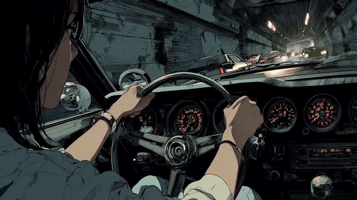产品视觉 GPT Image 2 提示词：Anime Tunnel Driving Cockpit Scene