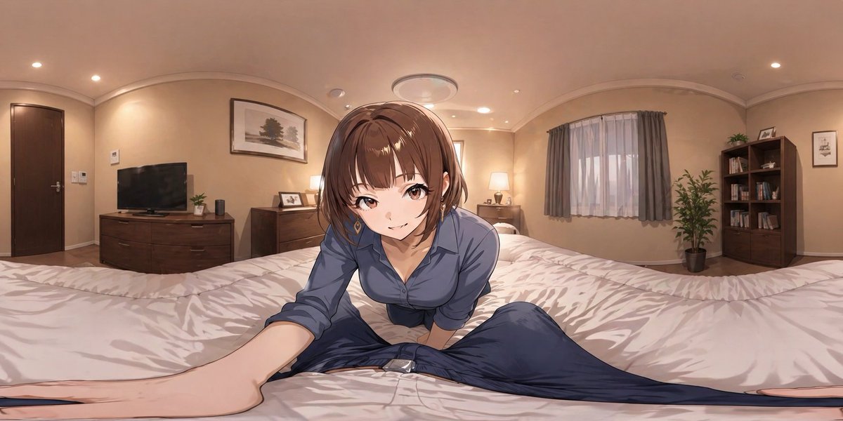 界面稿 GPT Image 2 提示词：Anime VR Bedroom Encounter