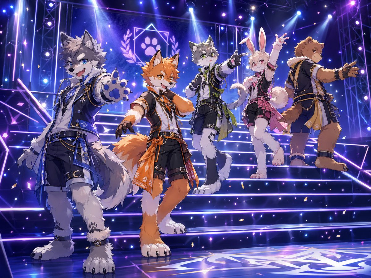 产品视觉 GPT Image 2 提示词：Anthro Idol Group Concert Poster
