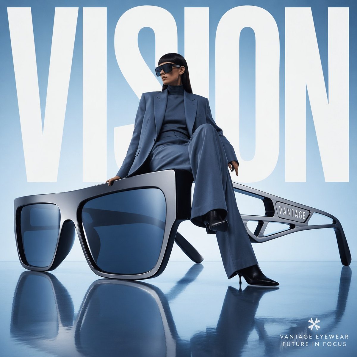 产品视觉 GPT Image 2 提示词：Avant-Garde Eyewear Fashion Ad