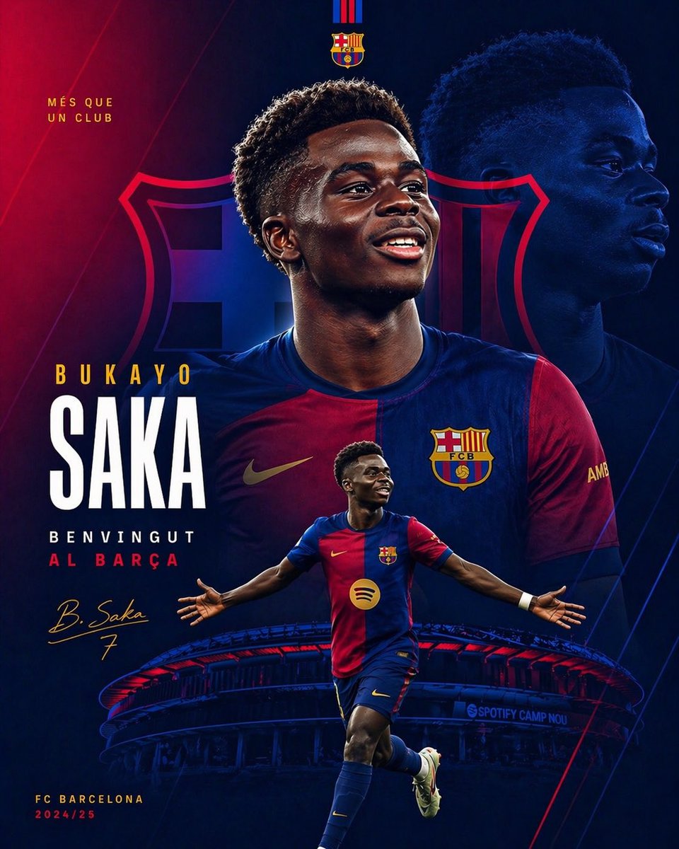 产品视觉 GPT Image 2 提示词：Barcelona Transfer Poster for Saka
