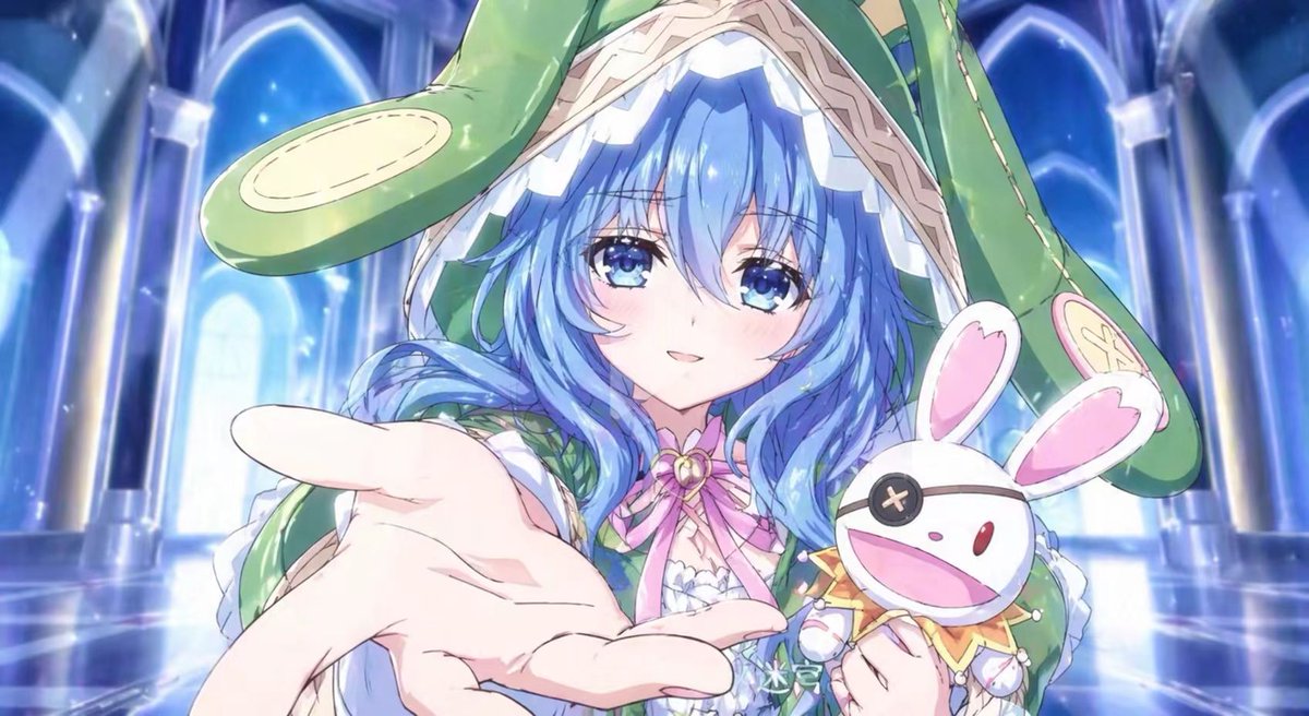 界面稿 GPT Image 2 提示词：Blue-Haired Bunny Hood Anime Girl