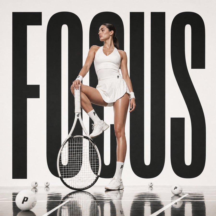 产品视觉 GPT Image 2 提示词：Bold Tennis Fashion Poster