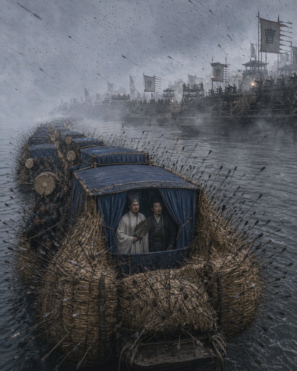 产品视觉 GPT Image 2 提示词：Borrowing Arrows with Straw Boats