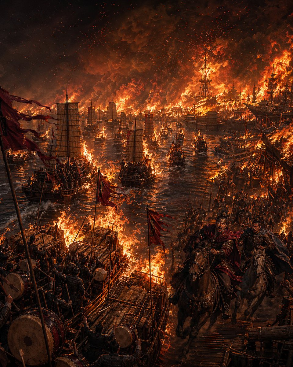 产品视觉 GPT Image 2 提示词：Burning Red Cliffs Night Battle