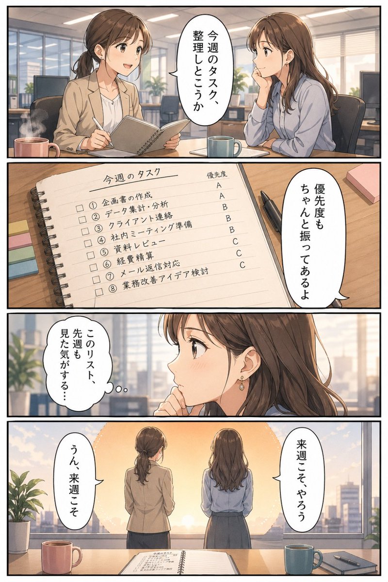 产品视觉 GPT Image 2 提示词：Business Office Manga Task Comic
