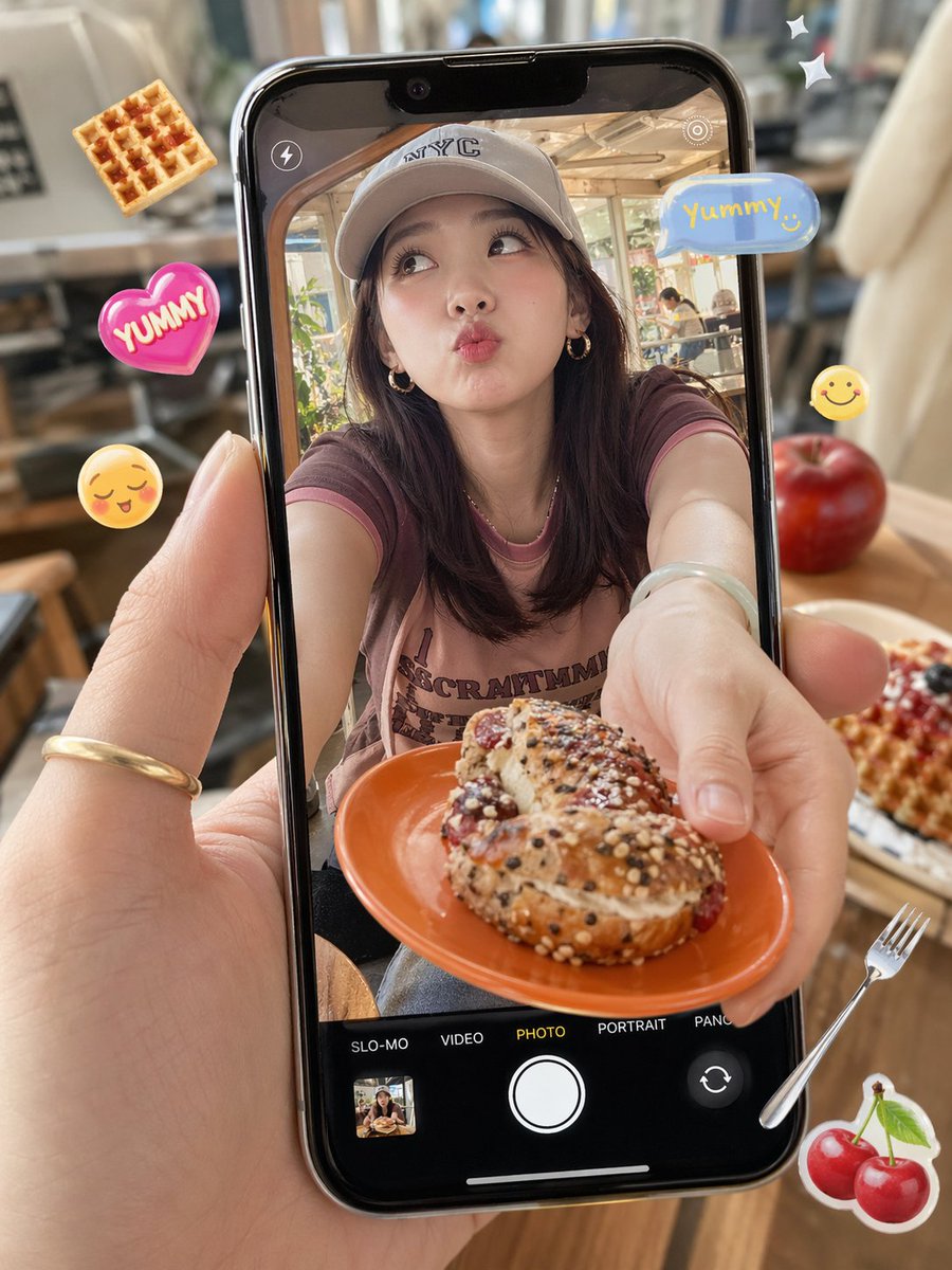 界面稿 GPT Image 2 提示词：Cafe Phone Camera Food Snapshot