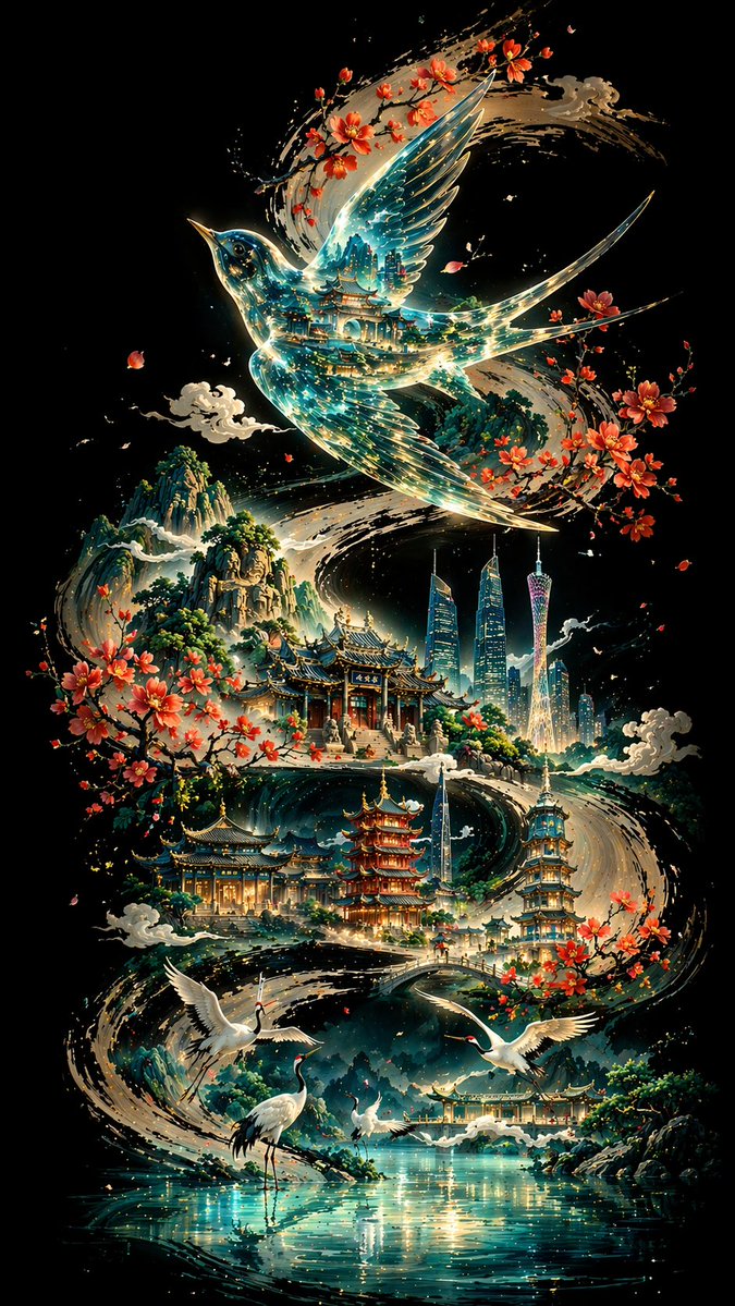 产品视觉 GPT Image 2 提示词：Calligraphic City Impression Poster