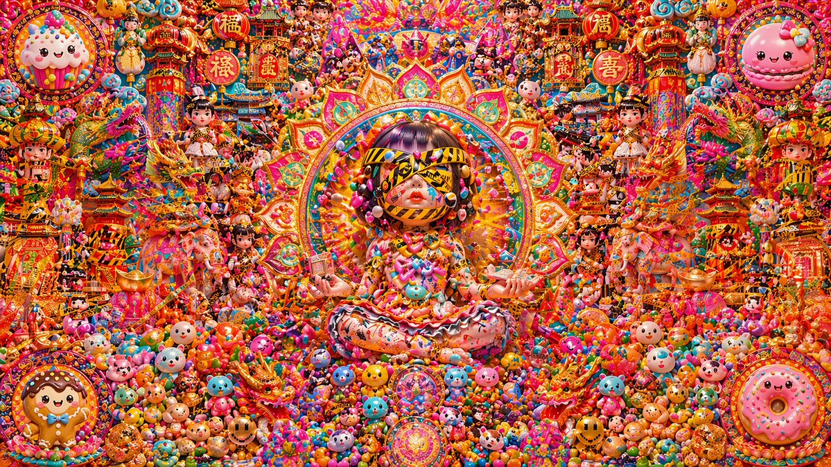 产品视觉 GPT Image 2 提示词：Candy Lunar New Year Shrine
