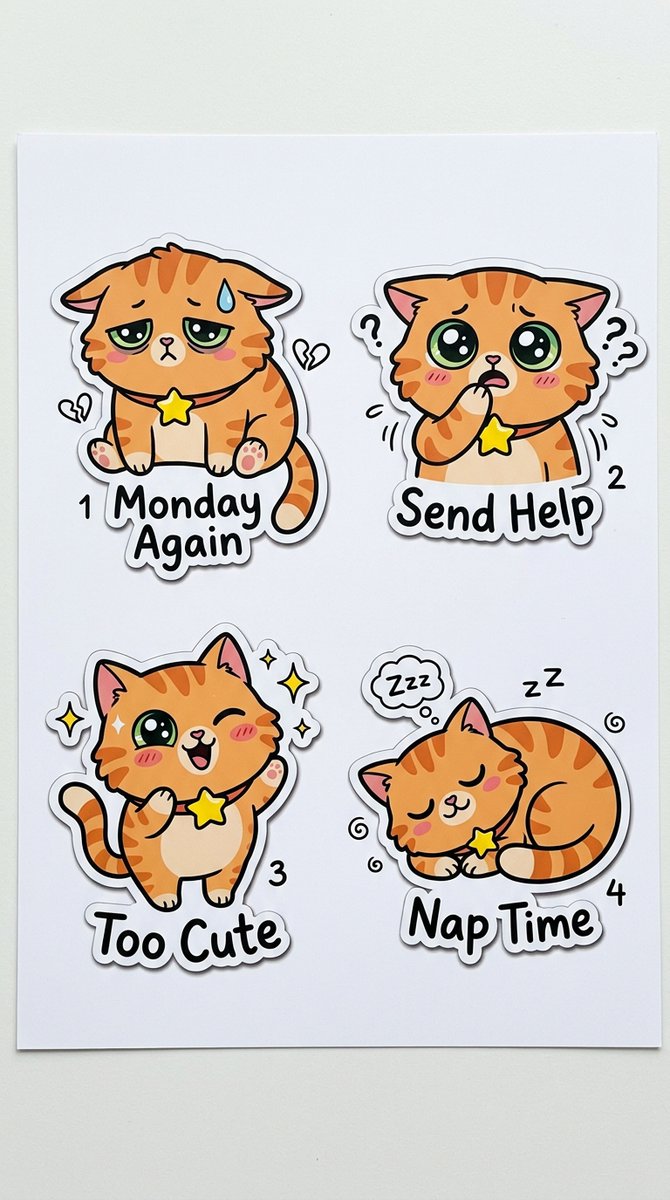 界面稿 GPT Image 2 提示词：Cartoon Sticker Sheet Generator