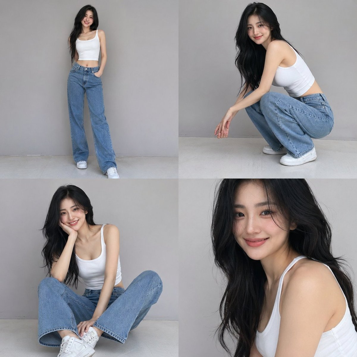 界面稿 GPT Image 2 提示词：Casual Fashion Grid Photoshoot