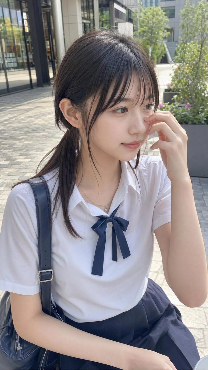 界面稿 GPT Image 2 提示词：Casual Student Uniform Street Photo