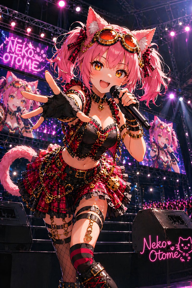 产品视觉 GPT Image 2 提示词：Catgirl Idol Concert Stage