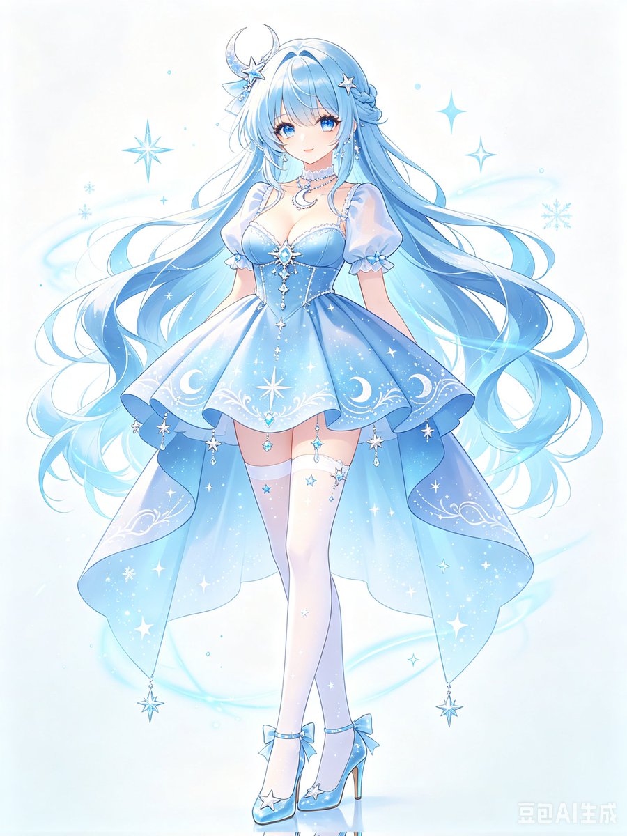 角色设定 GPT Image 2 提示词：Celestial Blue Anime Princess