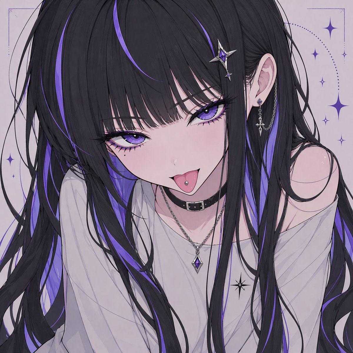 角色设定 GPT Image 2 提示词：Censored Gothic Anime Girl Portrait