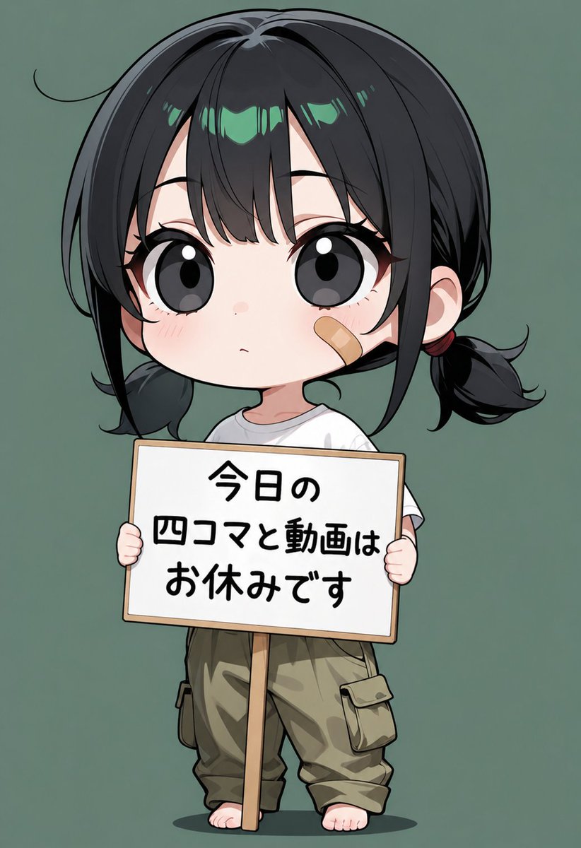 产品视觉 GPT Image 2 提示词：Chibi Girl Holding Japanese Notice Sign
