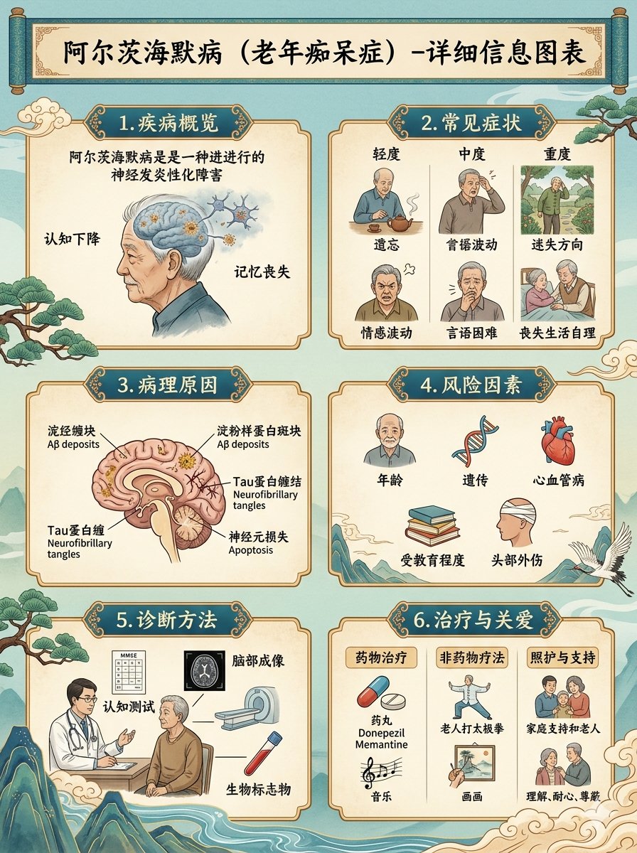 产品视觉 GPT Image 2 提示词：Chinese Alzheimer’s Infographic Poster