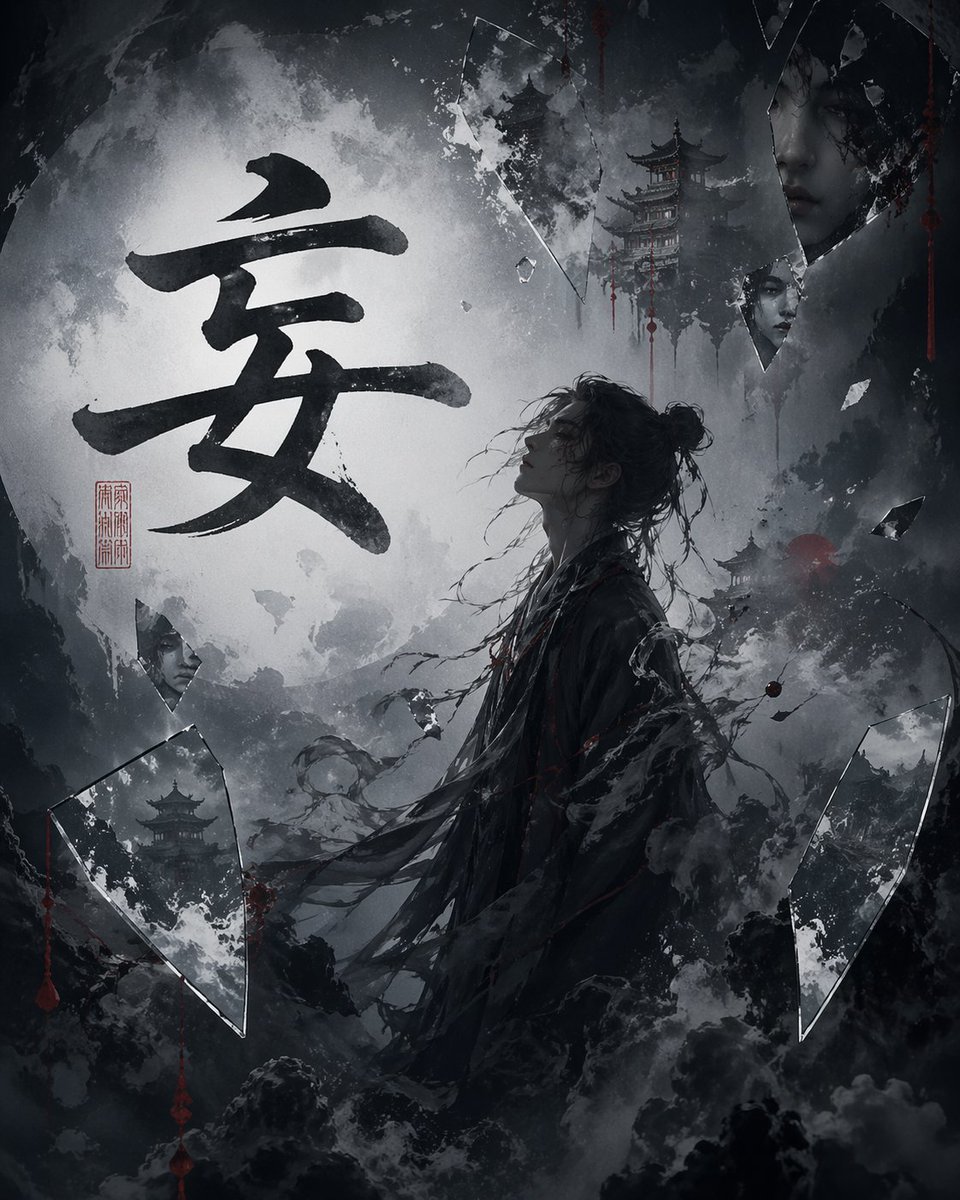 产品视觉 GPT Image 2 提示词：Chinese Calligraphy Dark Fantasy Poster