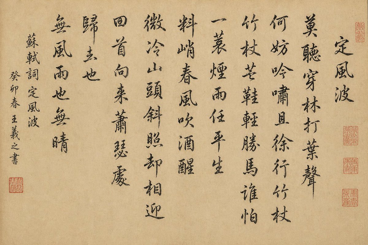产品视觉 GPT Image 2 提示词：Chinese Calligraphy Scroll on Aged Paper