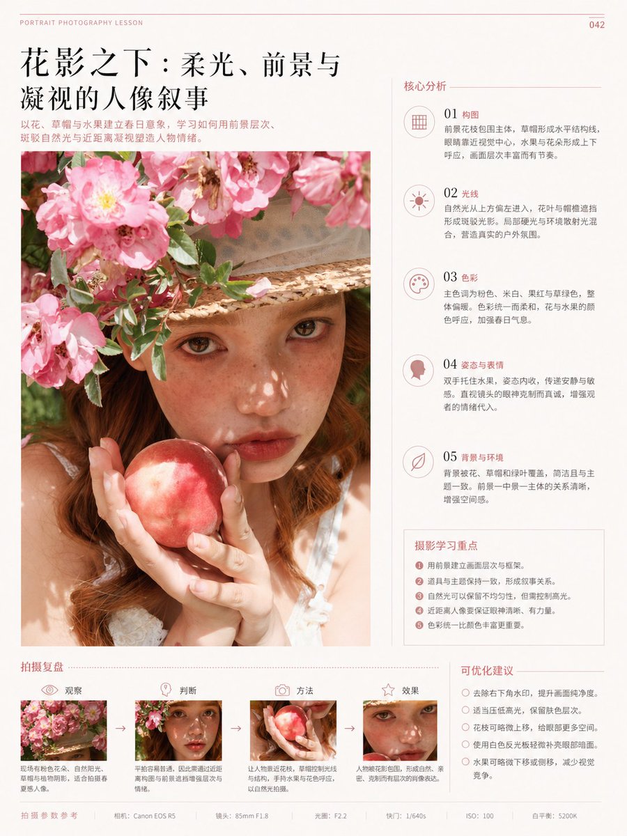 界面稿 GPT Image 2 提示词：Chinese Editorial Photography Lesson Page