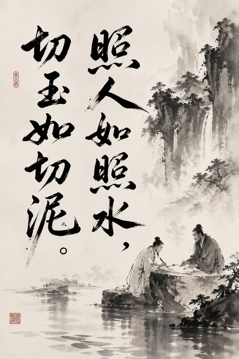 界面稿 GPT Image 2 提示词：Chinese Ink Painting with Calligraphy