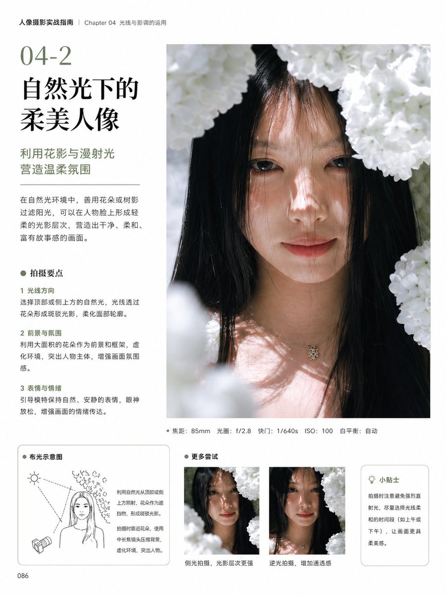 信息图 GPT Image 2 提示词：Chinese Portrait Photography Book Page