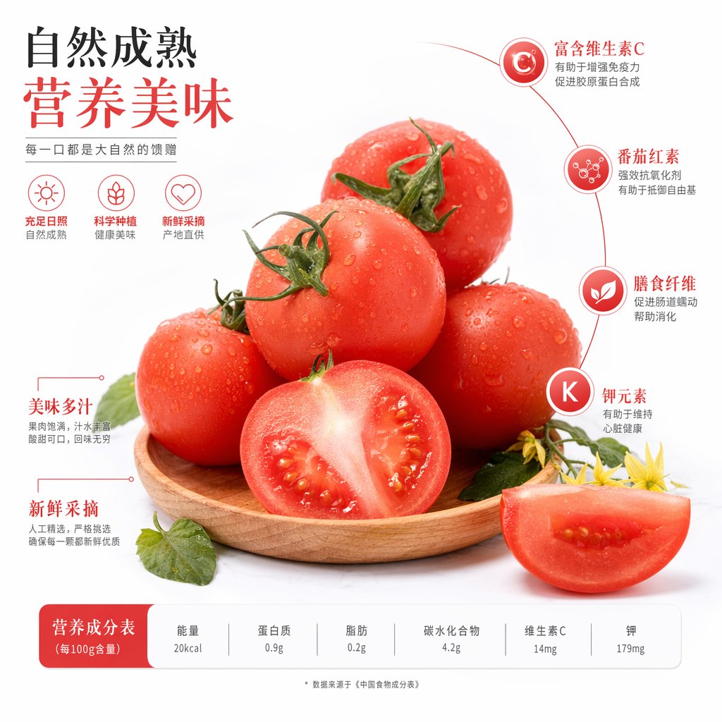 产品视觉 GPT Image 2 提示词：Chinese Tomato Nutrition Poster
