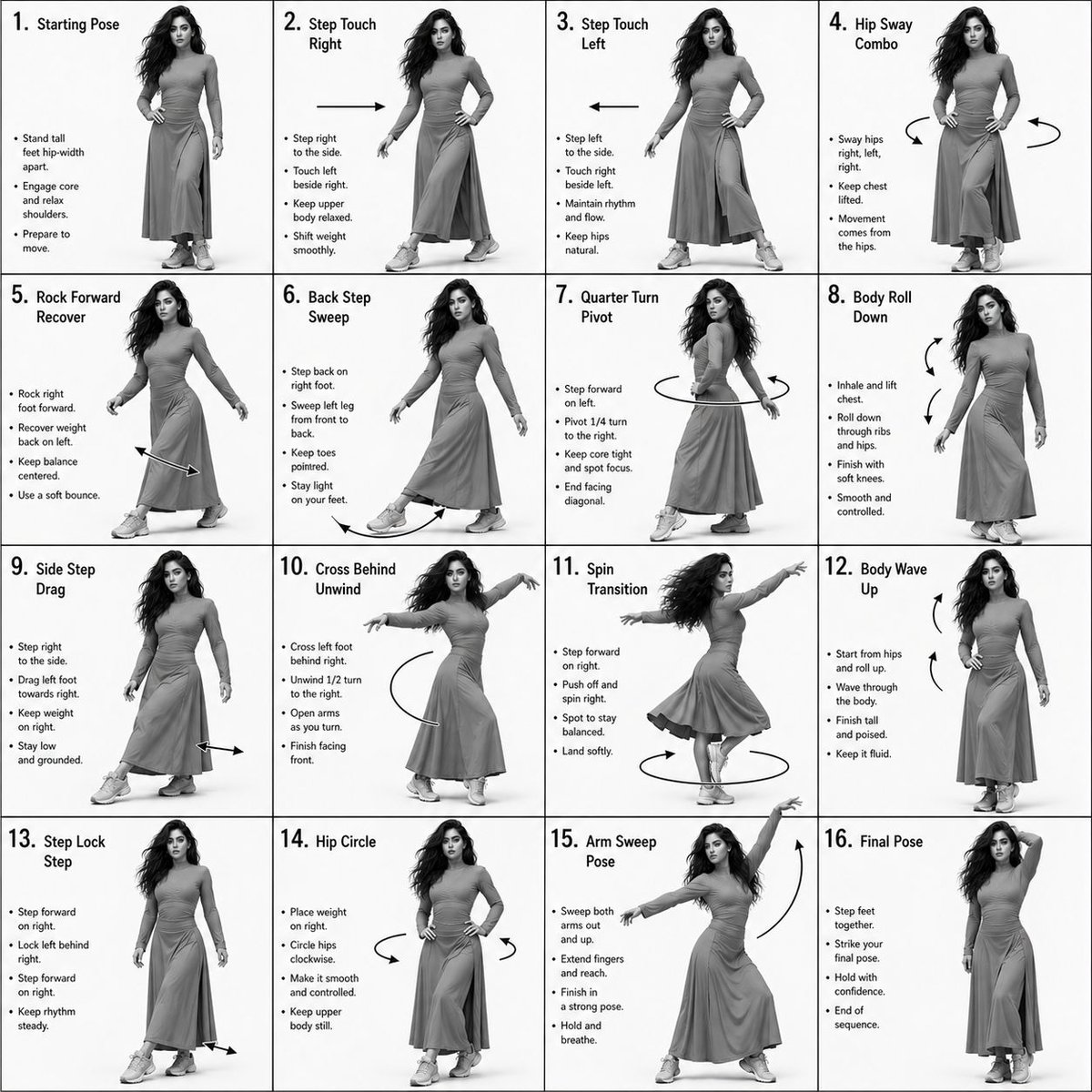信息图 GPT Image 2 提示词：Choreography Instruction Sheet Generator