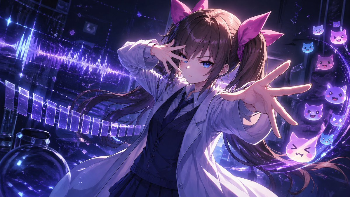 产品视觉 GPT Image 2 提示词：Chuunibyou Anime Girl in Neon Lab