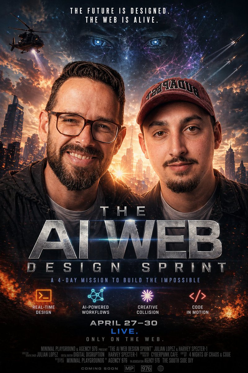 产品视觉 GPT Image 2 提示词：Cinematic AI Web Sprint Poster