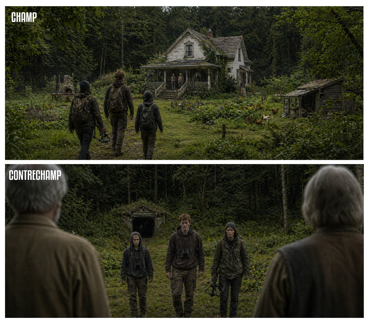 产品视觉 GPT Image 2 提示词：Cinematic Champ/Contrechamp Diptych