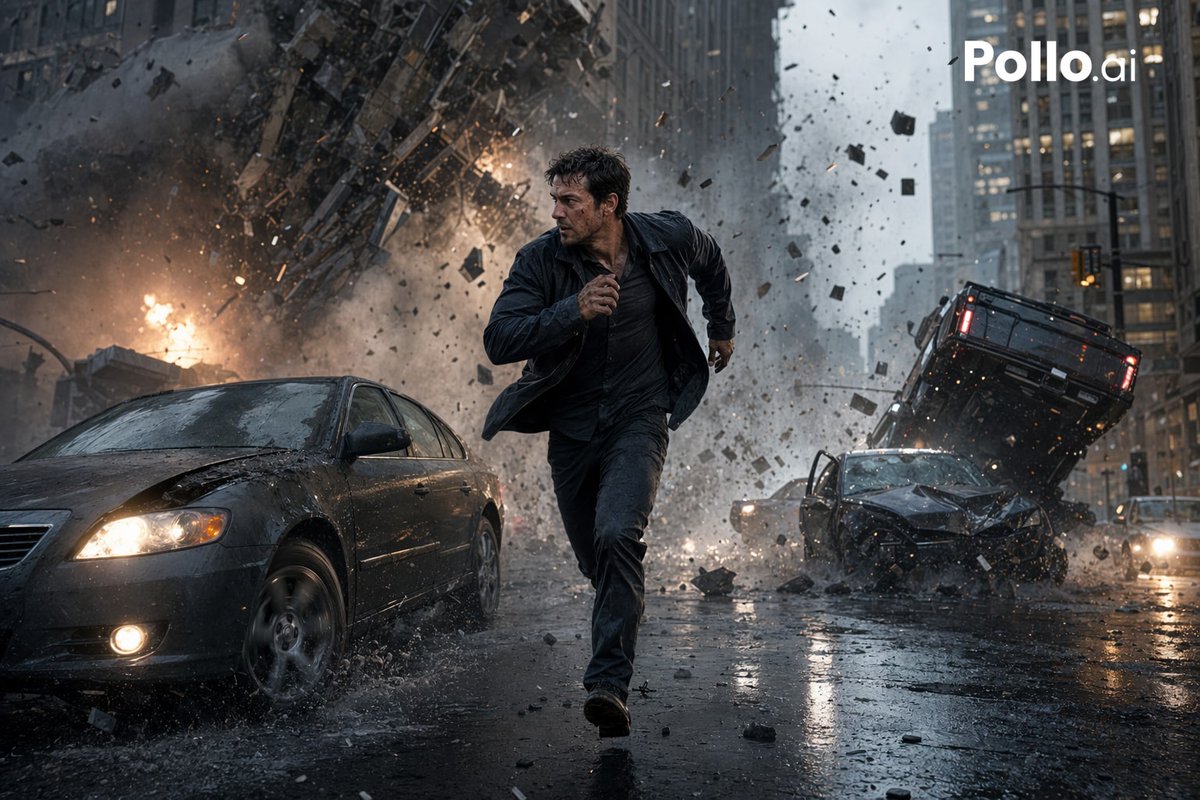 产品视觉 GPT Image 2 提示词：Cinematic City Explosion Chase