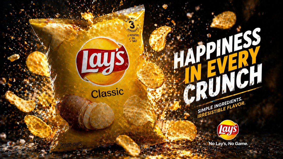 产品视觉 GPT Image 2 提示词：Cinematic Potato Chips Ad