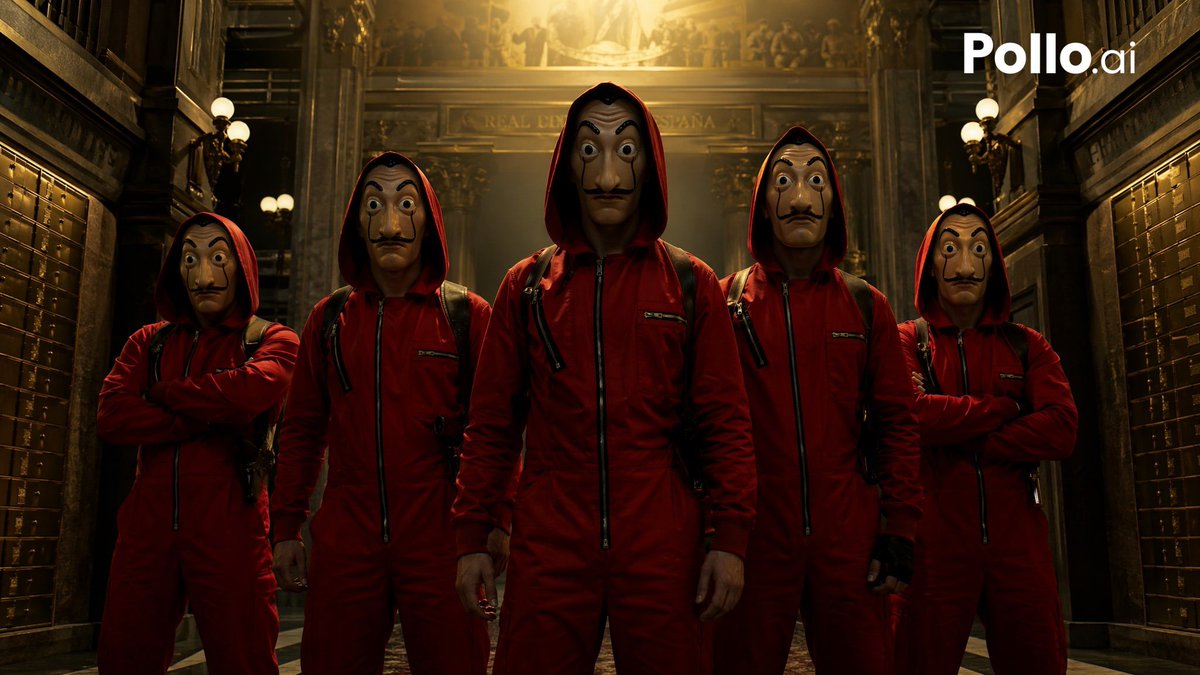 产品视觉 GPT Image 2 提示词：Cinematic Red Heist Team in Bank