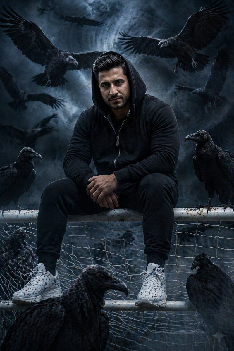 产品视觉 GPT Image 2 提示词：Cinematic South Asian Male Portrait with Vultures