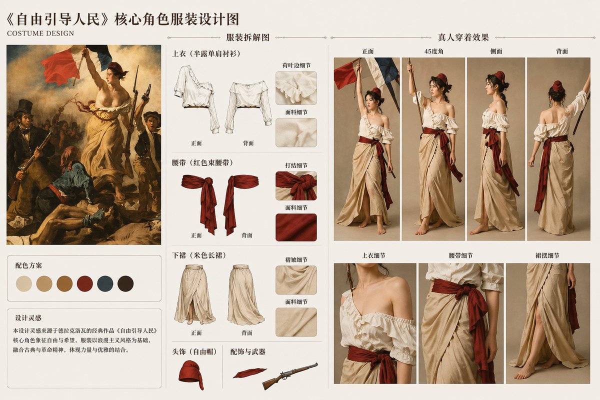 信息图 GPT Image 2 提示词：Classic Painting Fashion Analysis