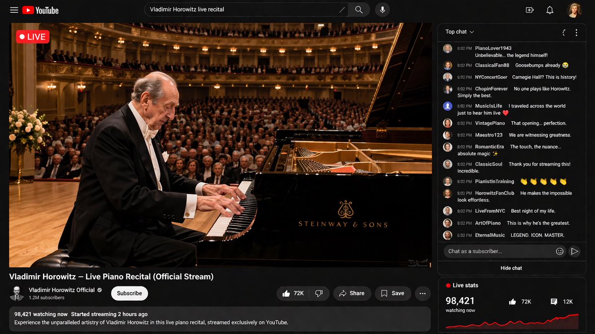 社媒配图 GPT Image 2 提示词：Classic Pianist Live Stream
