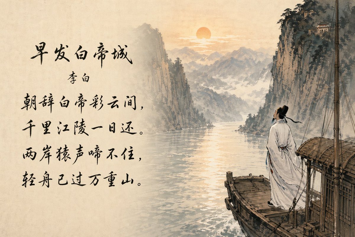 产品视觉 GPT Image 2 提示词：Classical Chinese Poem Scroll Landscape