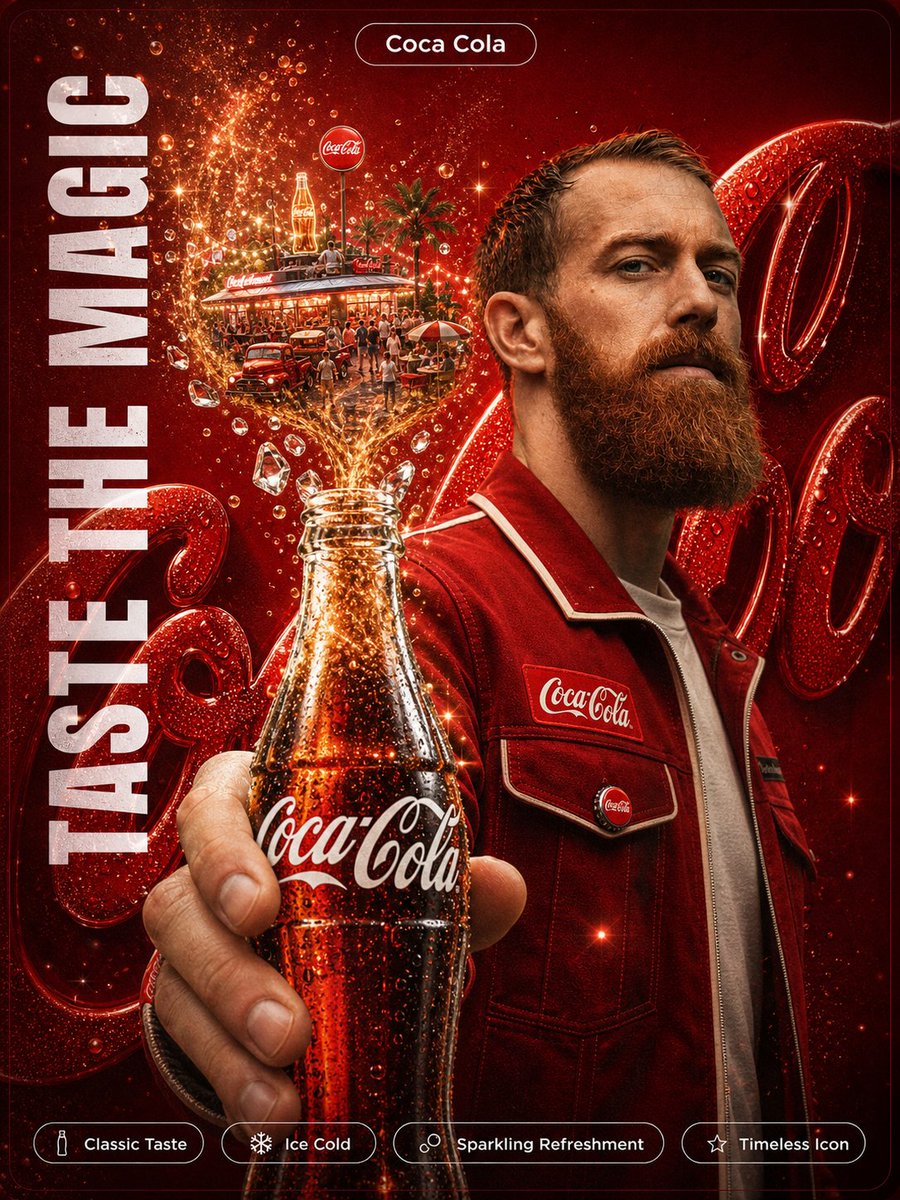 产品视觉 GPT Image 2 提示词：Coca-Cola Magic Poster