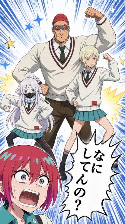界面稿 GPT Image 2 提示词：Colored Anime Manga Splash Panel