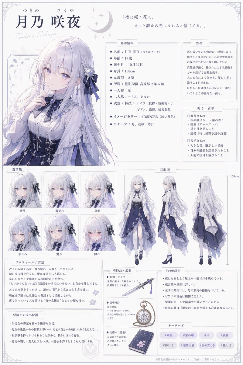 角色设定 GPT Image 2 提示词：Comprehensive Anime Character Reference Sheet
