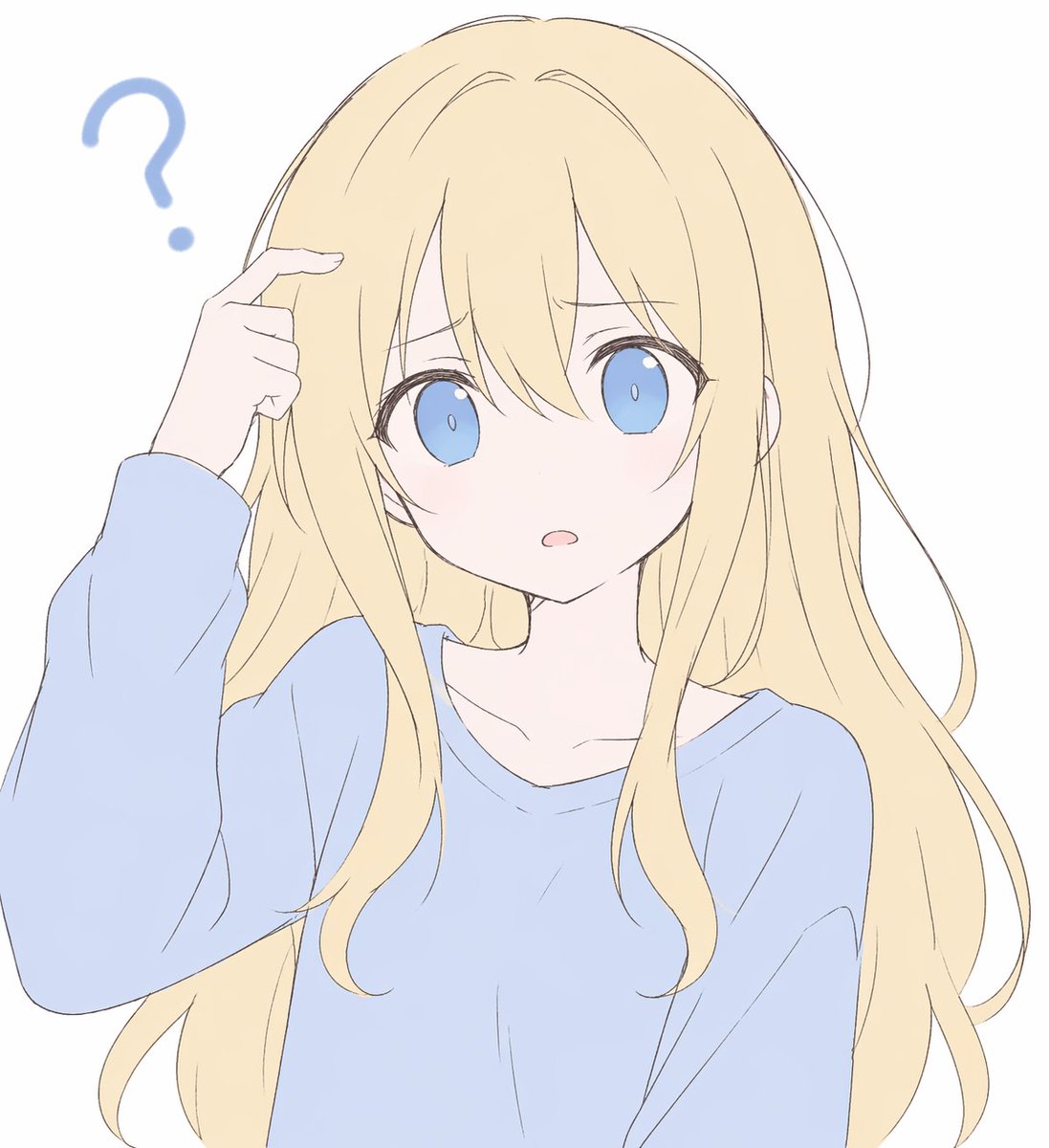 产品视觉 GPT Image 2 提示词：Confused Blonde Anime Girl Portrait
